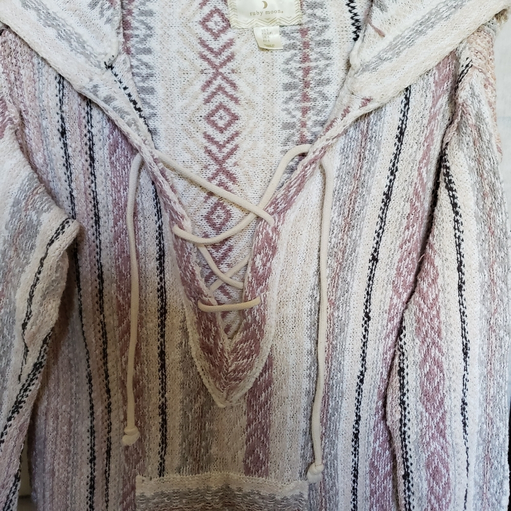 Ruby Moon Women's Cotton Multi-Colored Hooded Car… - image 5